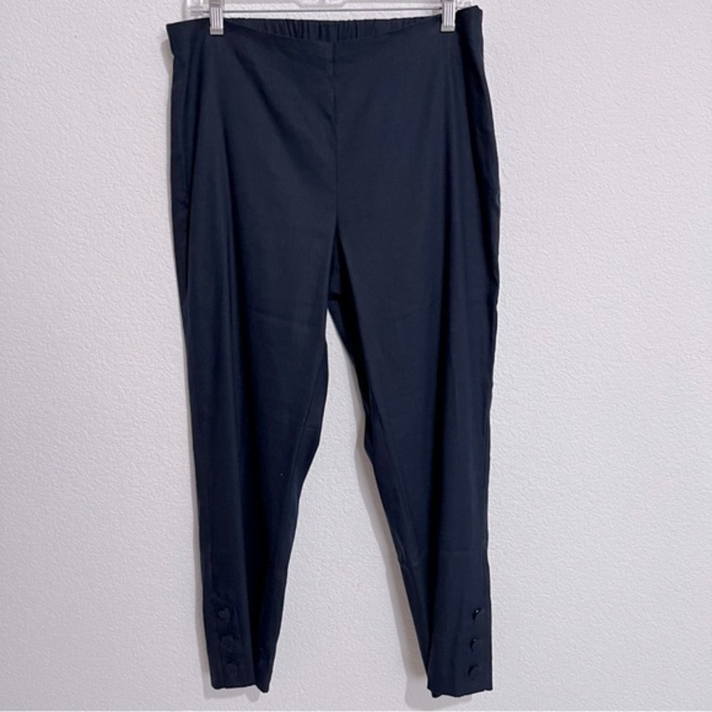 J. Jill Navy Linen High Waist Stretch Ankle Crop Trousers Pants New Medium 6
